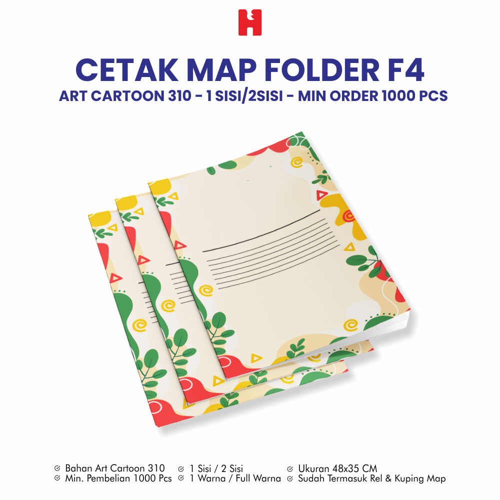 Jual Cetak Map Folder F4 Custom - Bahan Art Cartoon 310 1 Sisi/2 Sisi ...