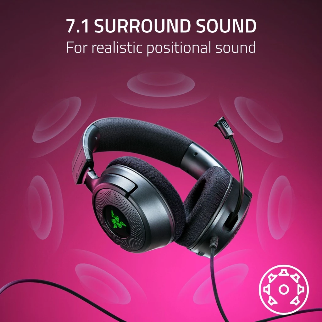 Razer Kraken V4 X - USB C Multiplatform RGB Wired Gaming Headset