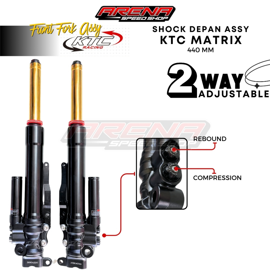 Jual KTC Racing Shock Depan Matrix 440mm Shock New Vario125 Vario 150 ...