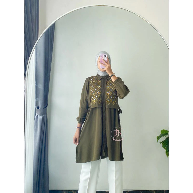 Savia Tunik Bordir Rayon - Detail Kancing