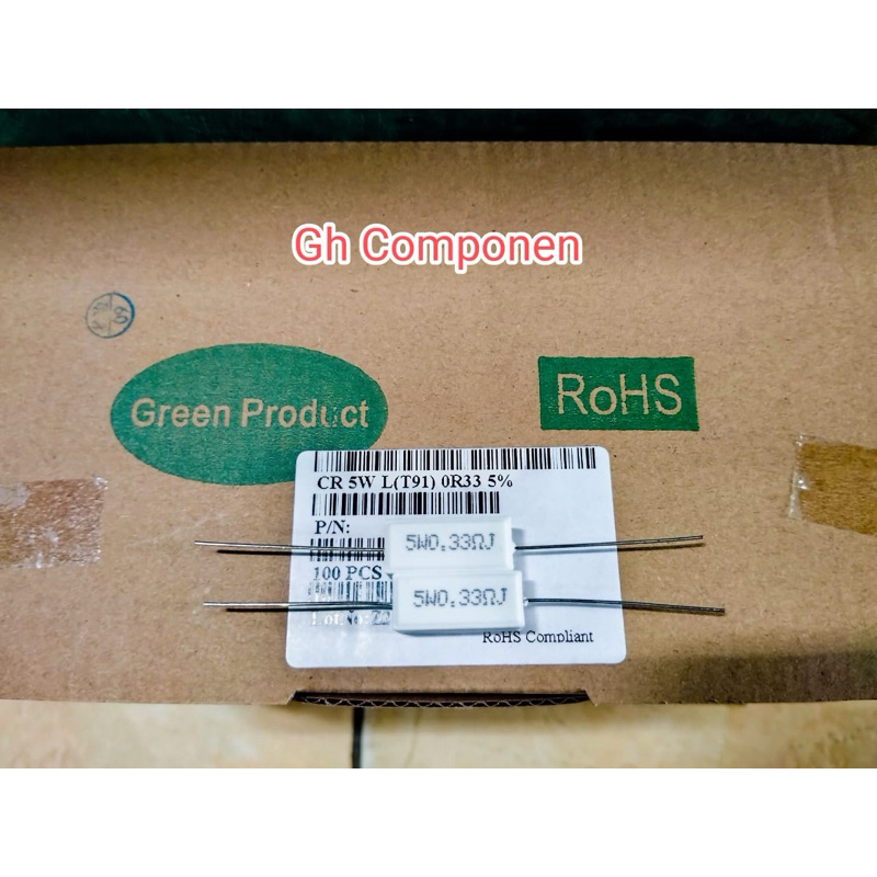 Jual Resistor 5W 0.33ohm Green Produk Taiwan 1pcs | Shopee Indonesia
