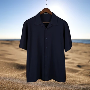 GOODETHICS Kemeja Kerah Terbuka Lengan Pendek Bowling Oversized Pique