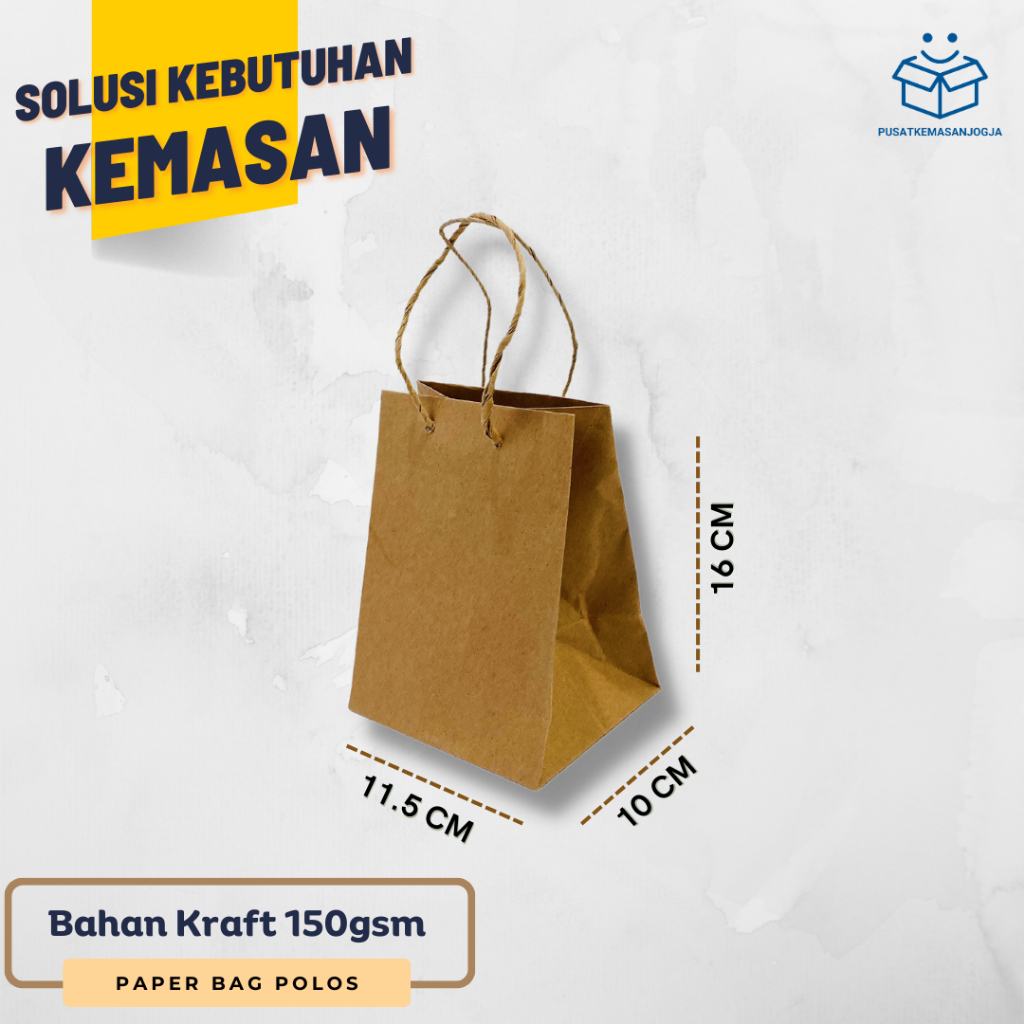 Jual Paper Bag Jogja / Paper bag Mug / Paperbag Polos ukuran 11.5 x 10 ...