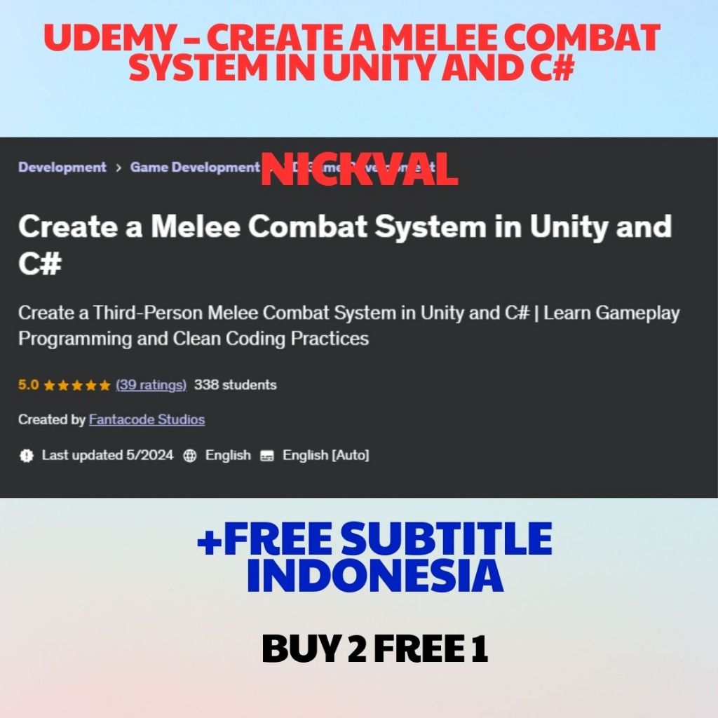 Jual Udemy – Create a Melee Combat System in Unity and C# | Shopee ...