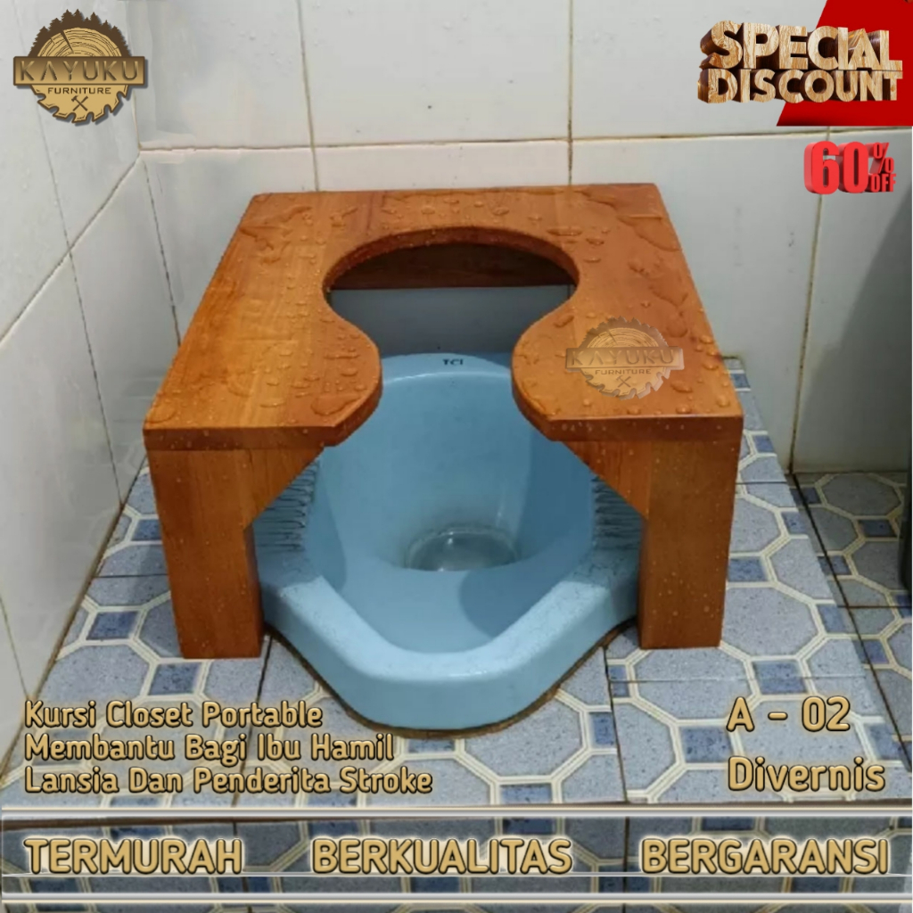 Termurah Terlaris kursi wc  Kursi closet wc duduk kayu portable kursi jongkok kursi lansia toilet jongkok Kursi WC Jongkok 01