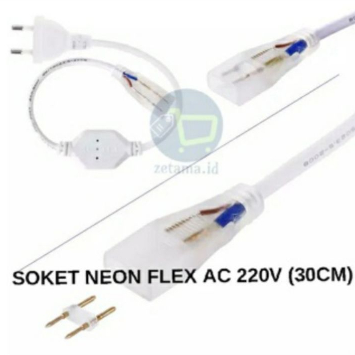 Jual SOCKET COLOKAN NEON FLEX SELANG 220V ADAPTOR LAMPU STRIP ...