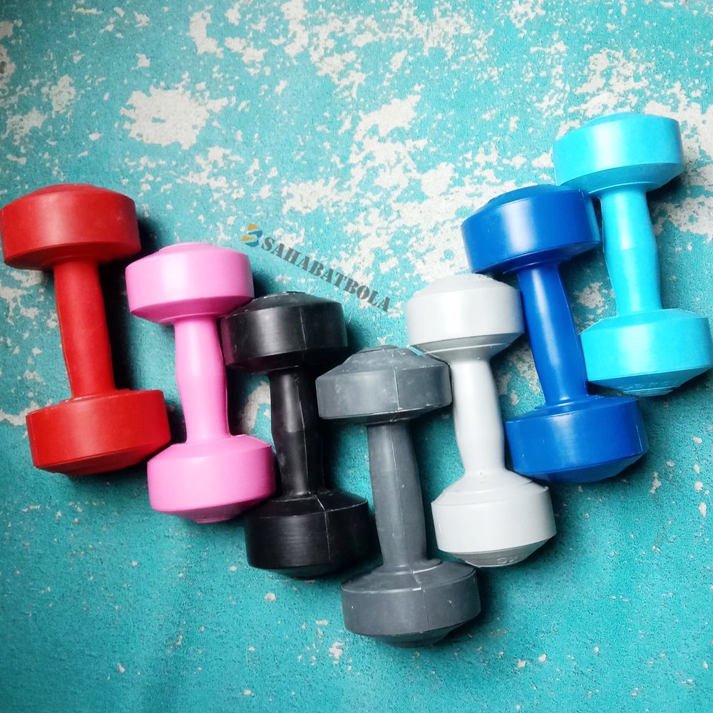 Jual Barbel Dumbell 2 KG Plastik PVC Dumble Sudah Berisi Siap Pakai ...