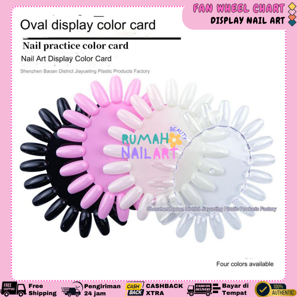 Jual FAN CHART Nail Color Chart 50pcs Display Warna Nail Art Kutek Kuku ...
