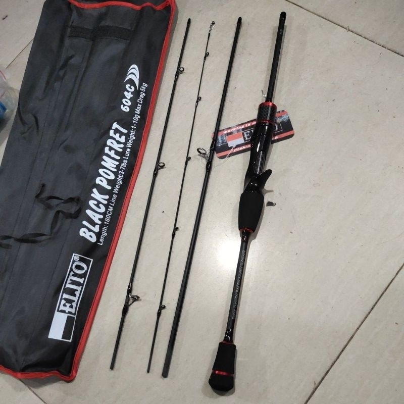 Jual joran carbon ul elito black pomfret bc 604 180 cm travel rod ...
