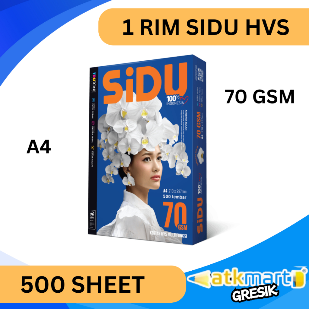 Jual KERTAS HVS A4 SIDU SINAR DUNIA 70 GSM (1 RIM) / KERTAS HVS PUTIH ...