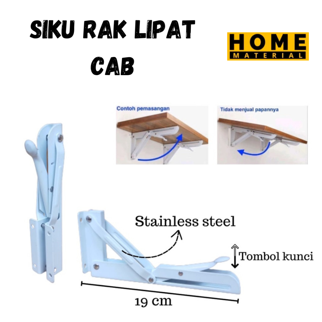 Jual Bracket Siku Meja Siku Rak Lipat White Minimalis foldable shelves ...