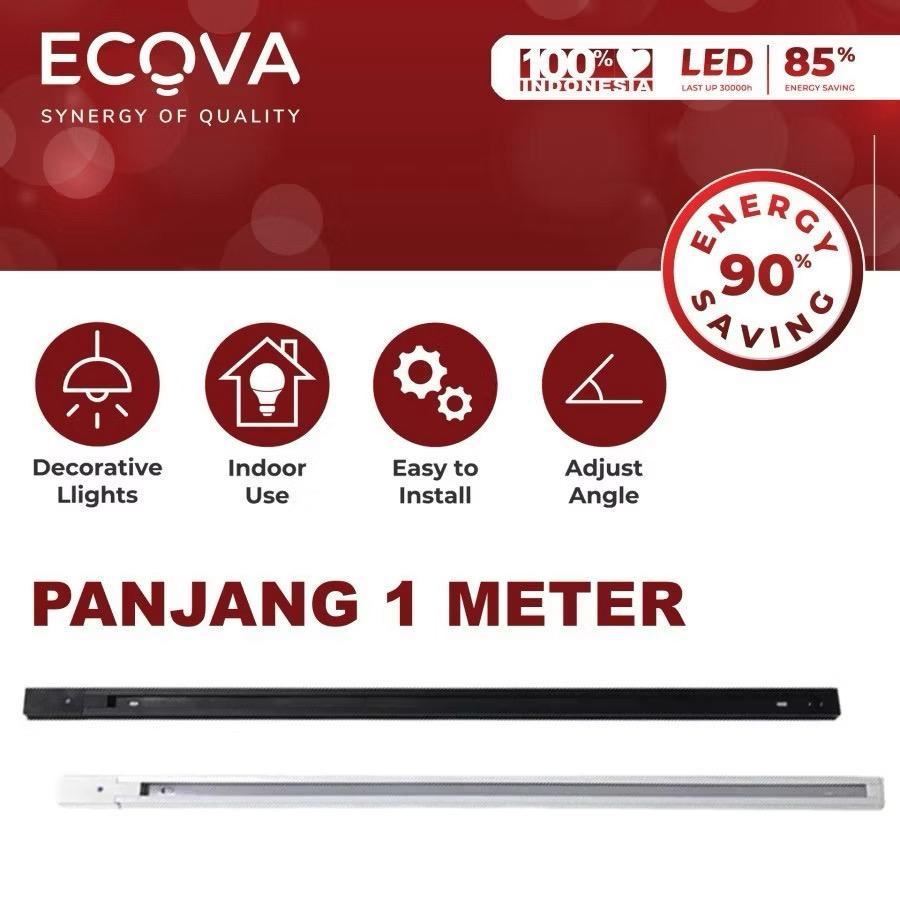 Jual ECOVA - RELL Track Light 1M / 2M Track Reil Spot Light / Rel Lampu ...