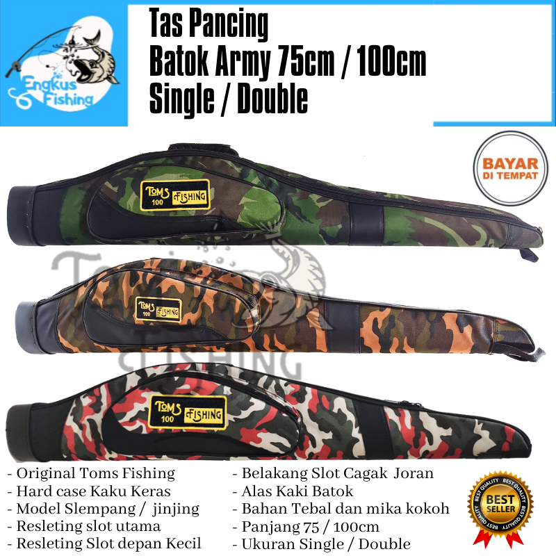 Jual Tas Pancing Toms Fishing Army Batok 75cm / 100cm (Single / Double ...