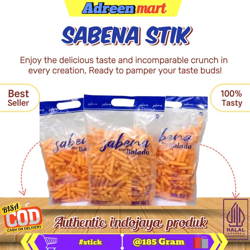 Jual 100% BEST SELLER SNACK SABENA RASA BALADO ( Stick Makanan Ringan ...