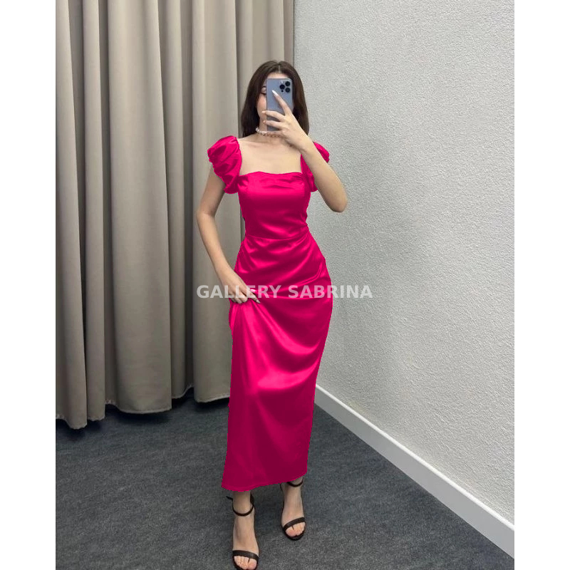 Jual COD dress sabrina satin silk TIANA | Shopee Indonesia