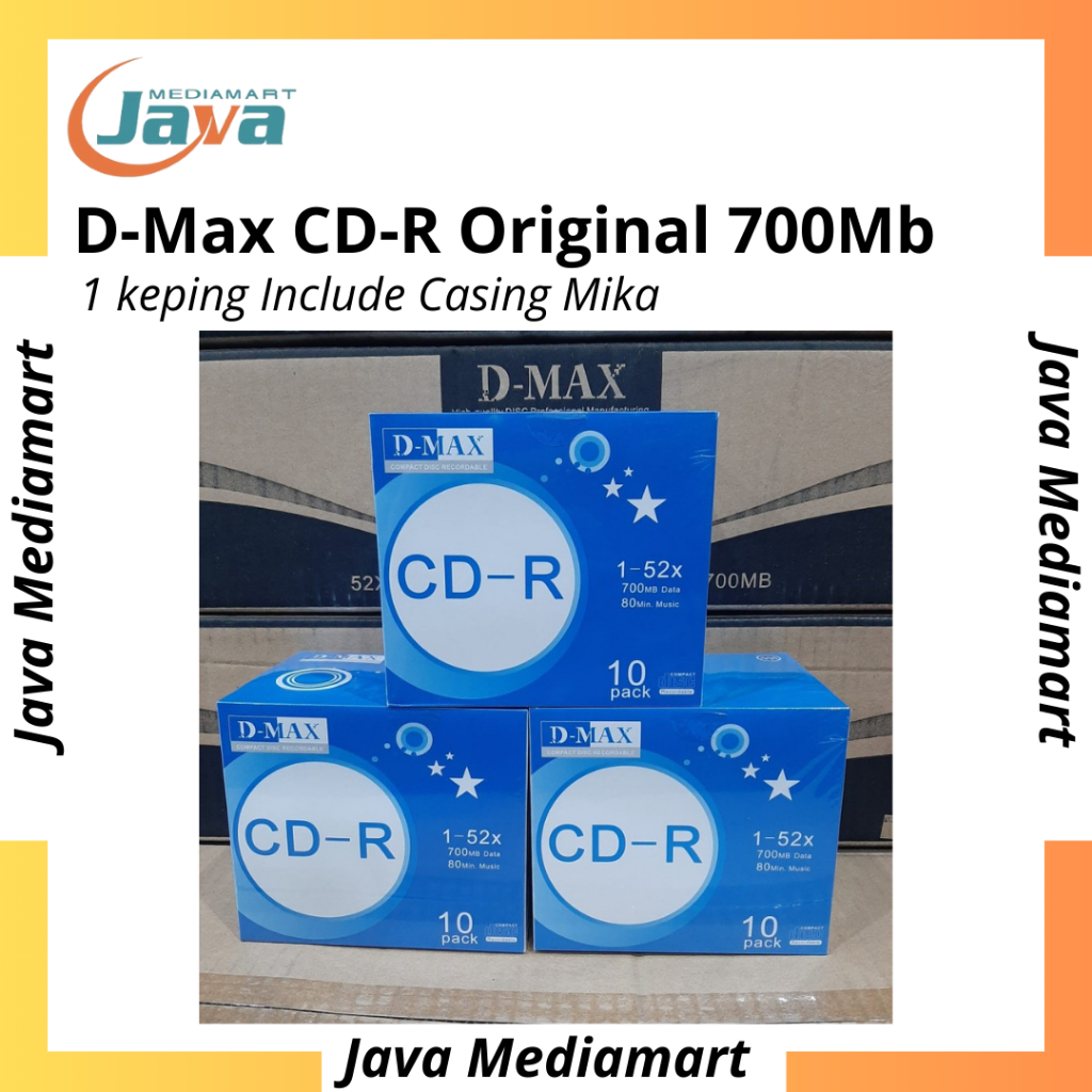 Jual CD-R D-Max 700Mb 1 keping Include Casing Mika ( WAJIB CO BUBBLE ...