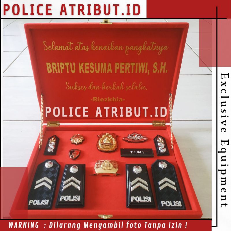 Jual Pangkat BRIPTU set Reskrim Polisi PDH PDU Set Box reques ucapan ...