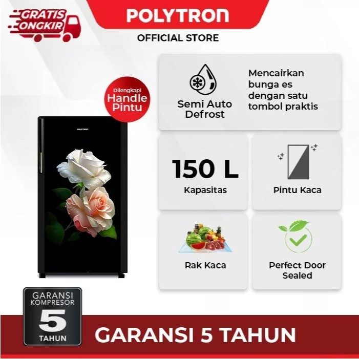 Jual POLYTRON Kulkas 1 Pintu Belleza Varia +Door Handle 150 Liter PRA ...