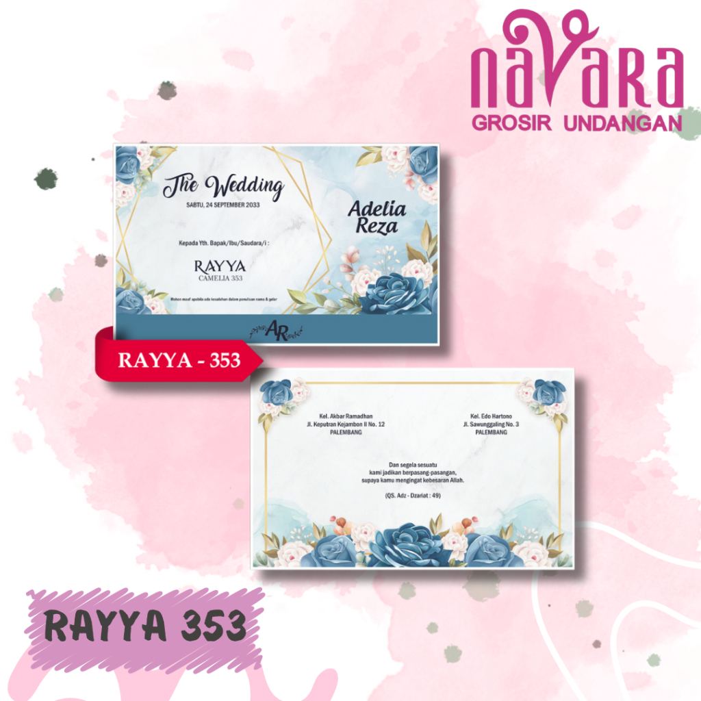 Jual Blangko undangan atau kertas undangan pernikahan merek RAYYA 353 ...