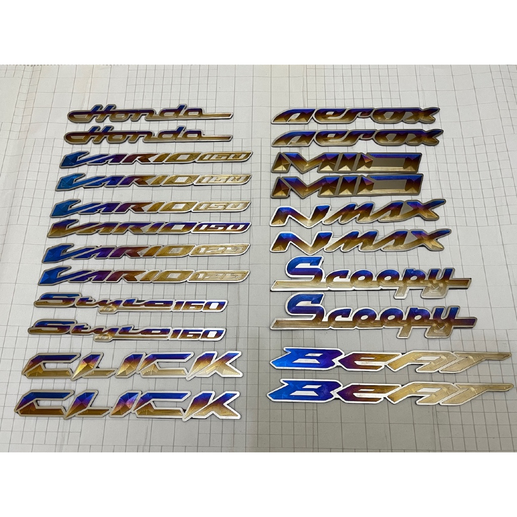 Jual Emblem Logo body titanium vario 125/150 beat scoppy aerox mio nmax