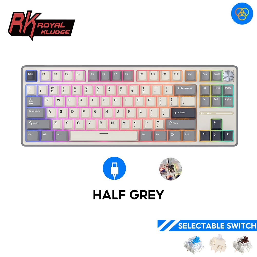 Jual Royal Kludge RK R87 Pro Half Grey 87 Key Gaming Keyboard | Shopee ...
