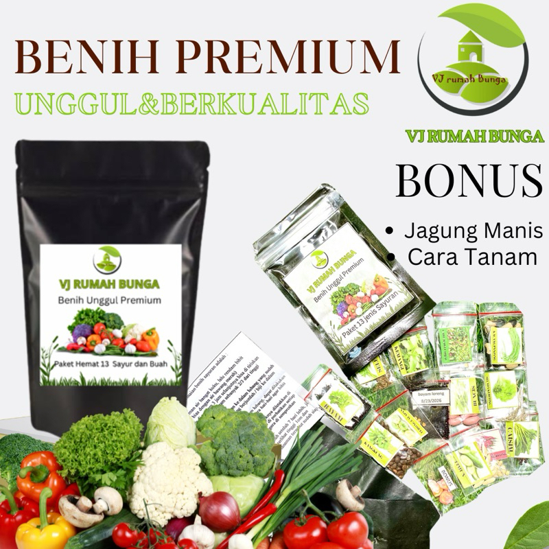Paket Hemat 13 Macam Benih Sayuran Isi Terbanyak - Benih Bibit Sayuran Sawi Benih Bayam