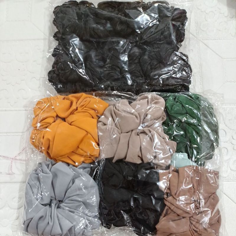 Jual Ikat rambut/kuncir rambut bahan kain warna warni isi 12 pcs ...