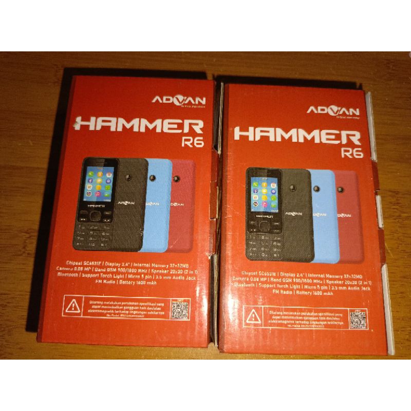 Jual hp advan hammer r6 black originanl garansi resmi 1tahun | Shopee ...
