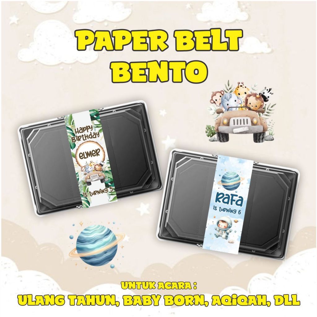 Jual Paper Belt Ulang Tahun / Paper Belt Bento / Custome Paper | Shopee ...