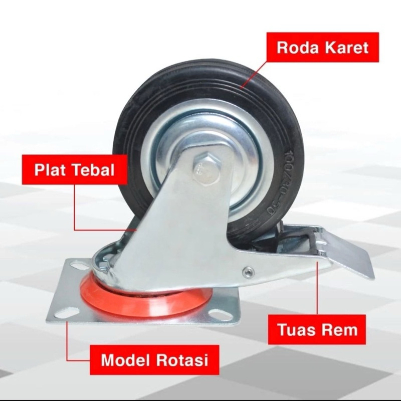 Jual Roda Trolley Inch Roda Troli Roda Gerobak Etalase Roda Karet Hitam Shopee Indonesia