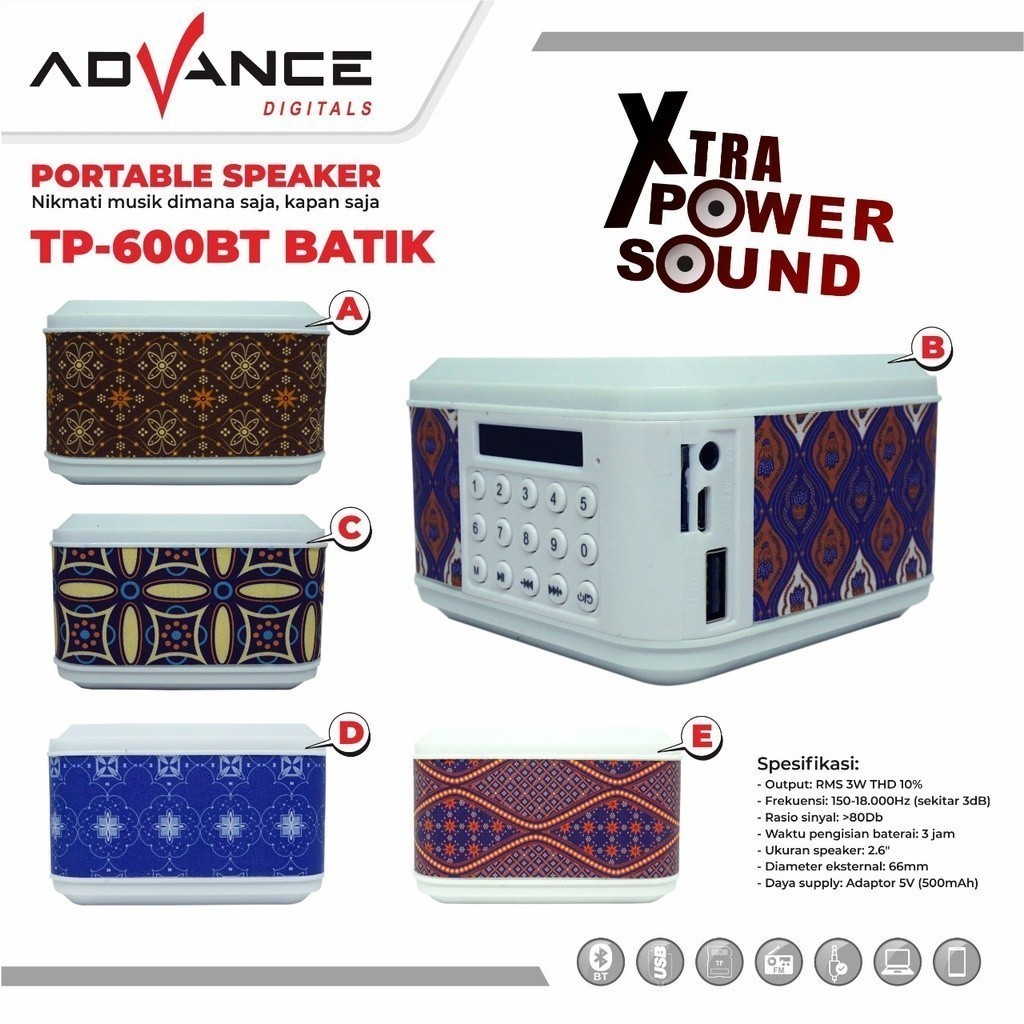 Jual Advance Speaker Bluetooth portable Advance TP600BT + Remote