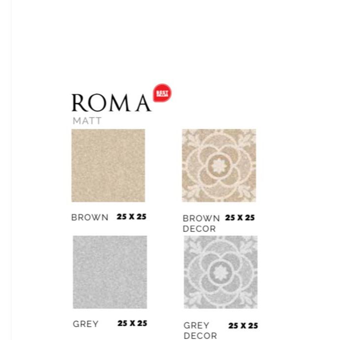 Jual ASIA TILE FLOOR TILE ROMA MATT BROWN & GREY 25X25 | Shopee Indonesia
