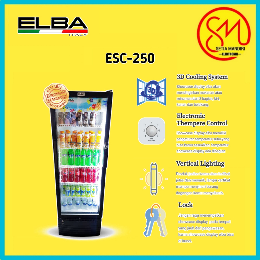 Jual ELBA ITALY ESC250 Showcase Display – 3D Cooling System | Shopee ...