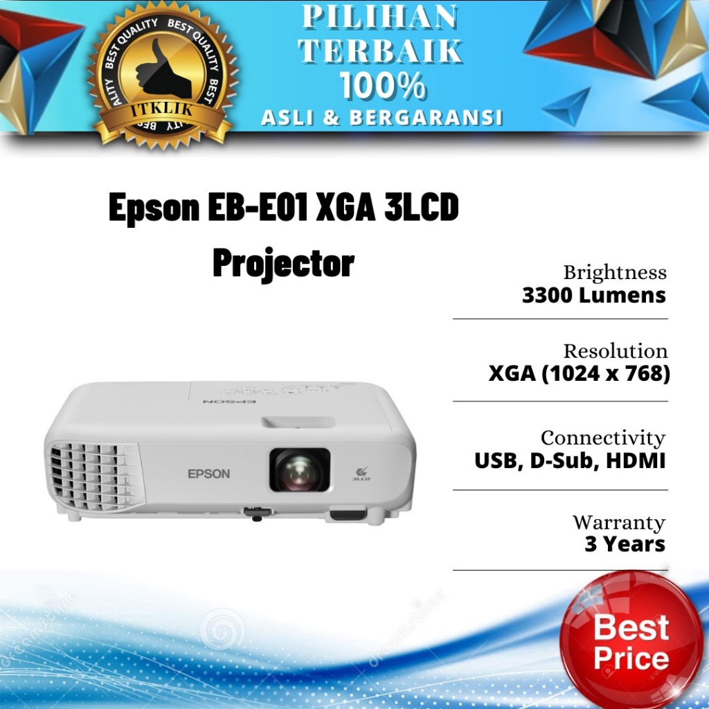 Jual Projector Epson EBE01 XGA 3LCD HDMI 3300 Lumens Shopee Indonesia