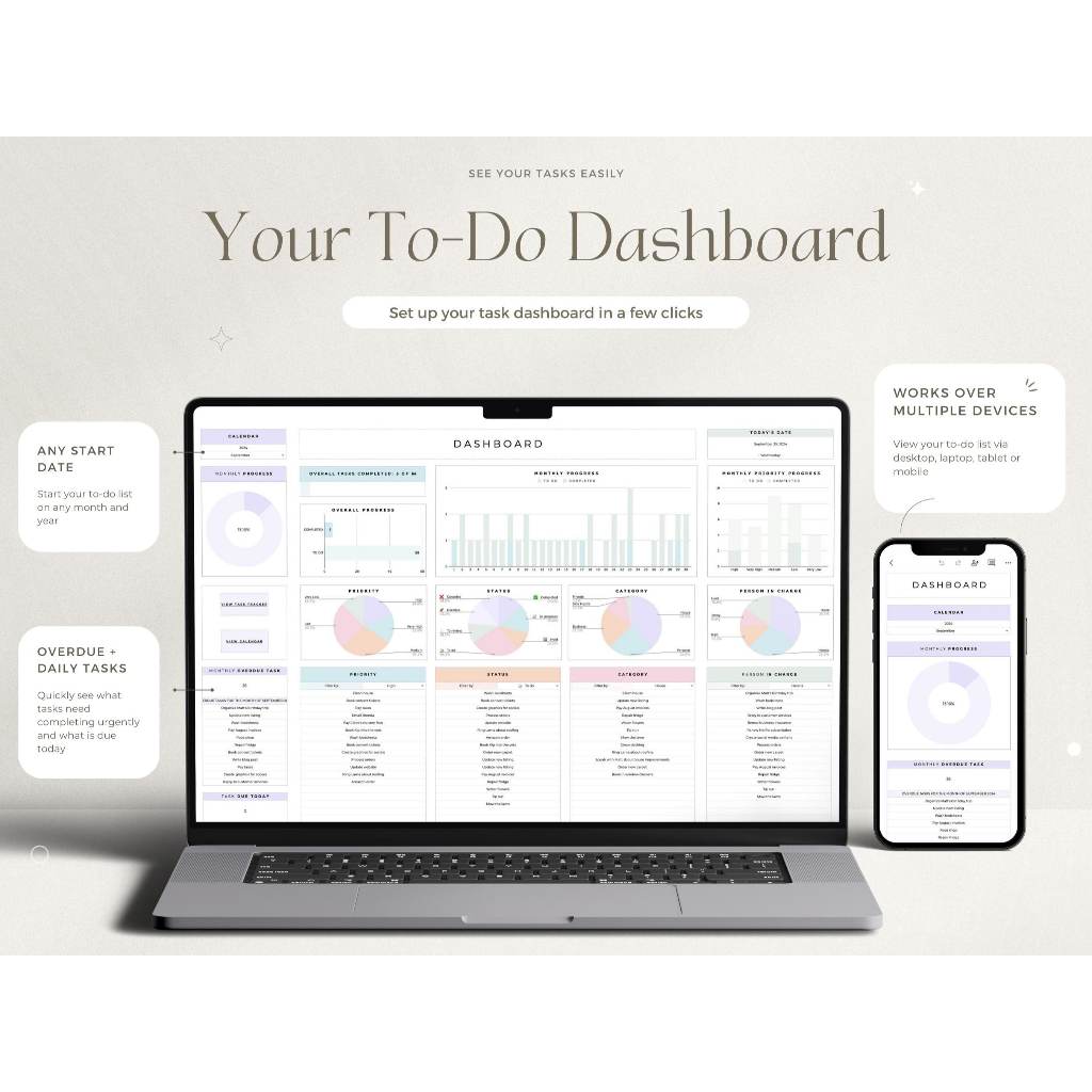 Jual To Do List Template Task Planner Spreadsheet Google Sheets Daily ...