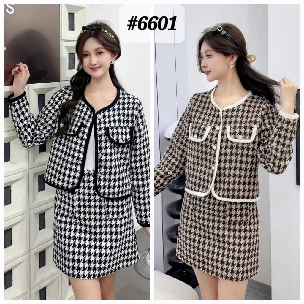 Jual HARGA GROSIR Setelan Rok Tweed Aliza 6601 (1Seri 4pcs) | Shopee ...