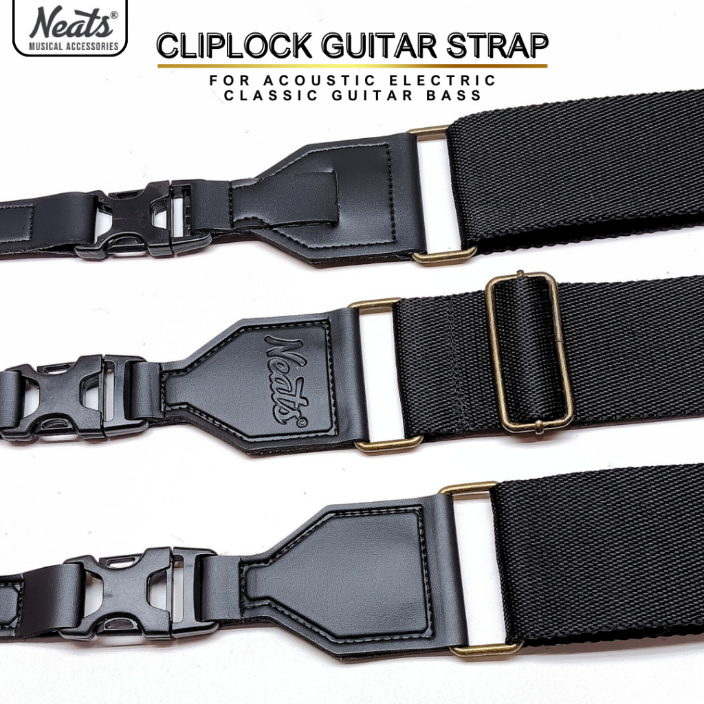 Jual NEATS STRAP GITAR CLIPLOCK / STRAP LOCKING LEBAR 6 CM / STRAP ...