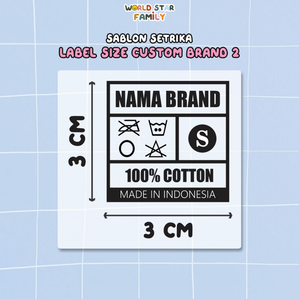Jual WSF Stiker kain CUSTOM LABEL BAJU FREE NAMA BRAND 1 set Isi 54 pcs ...