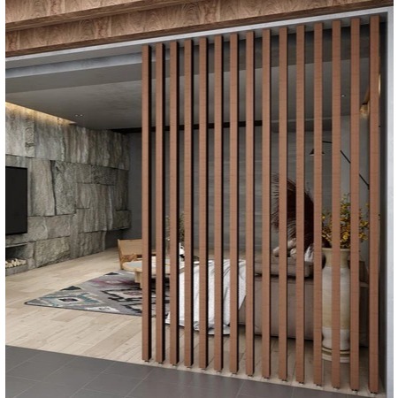 Hollow kisi kisi WPC kotak 5cm x 10cm panjang 290cm Partisi Pembatas Dinding Motif Kayu - WALL PANEL PVC - Seri TB