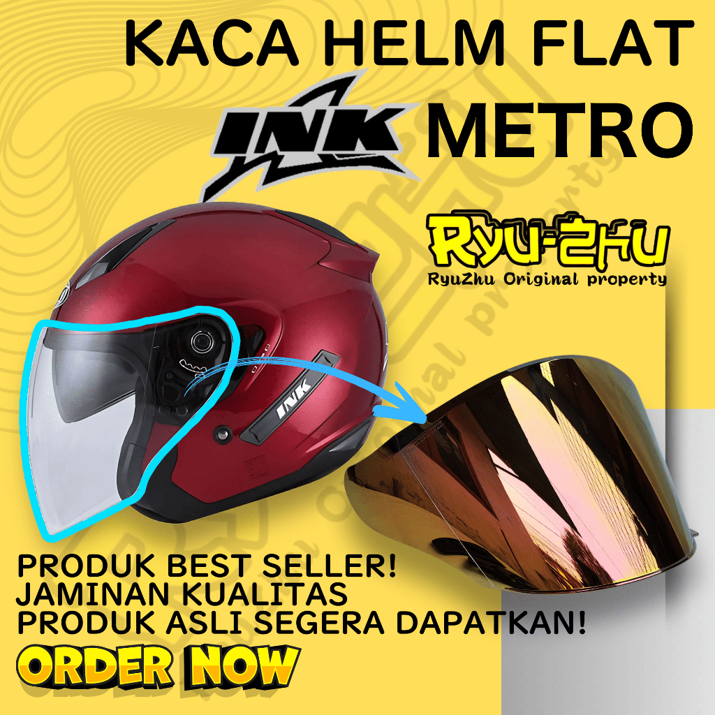 Jual Kaca Helm INK METRO Visor Helmet FLAT venom open ink metro tm2 ...