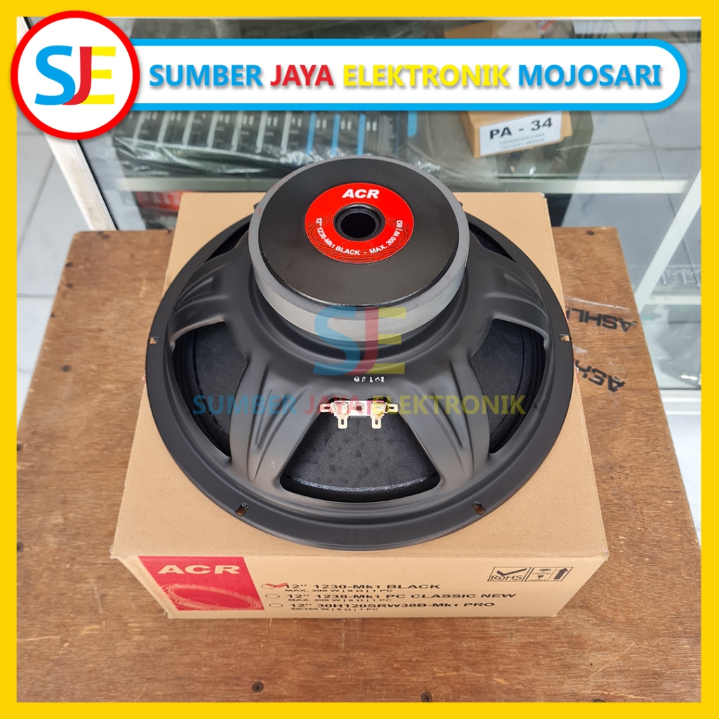 Jual Speaker ACR 12 Inch 1230 Black Speaker Full Range ACR 1230