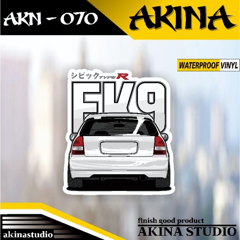 Jual sticker vinyl anti air civic type R EK9 rear | stiker vinyl anti ...