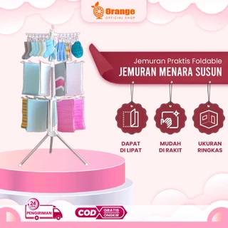 Jemuran Menara Jemuran Baju Lipat Rak Jemuran Pakaian Bayi Foldable Hanger