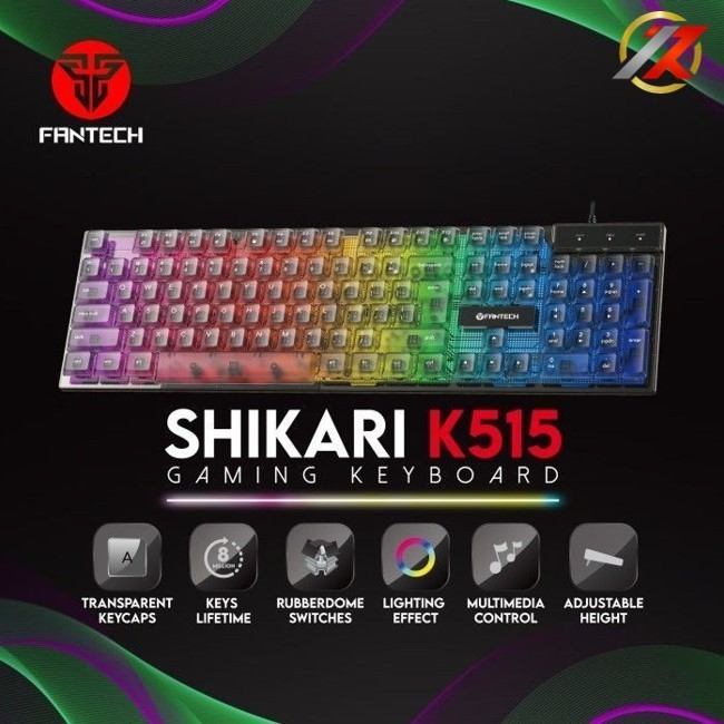 Jual FANTECH K515 SHIKARI Transparant Keycaps Gaming Keyboard | Shopee ...