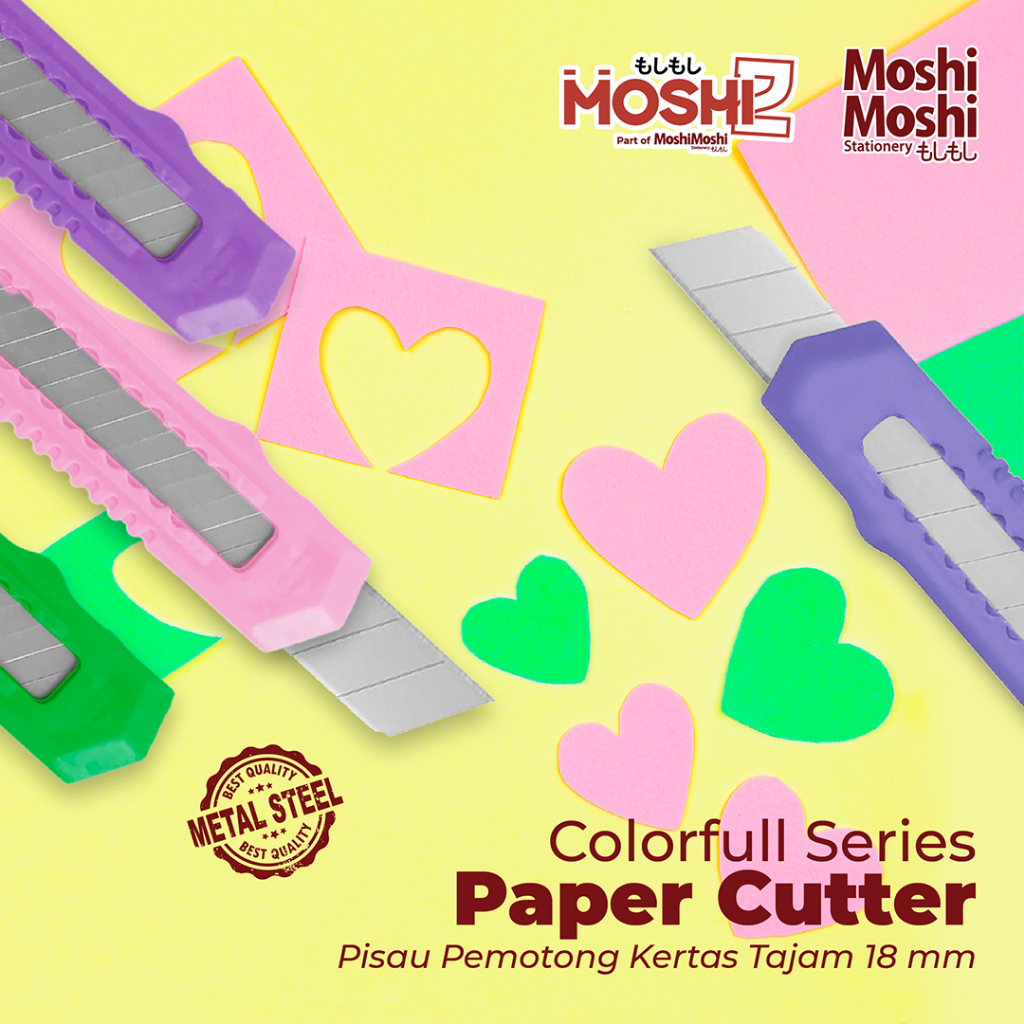 Jual Paper Cutter Moshi Colorfull Series Pisau Kertas Tajam Warna Warni ...
