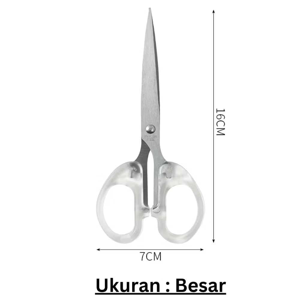 Jual Gunting Transparan Bening Multifungsi Ukuran Besar 16cm Gunting ...
