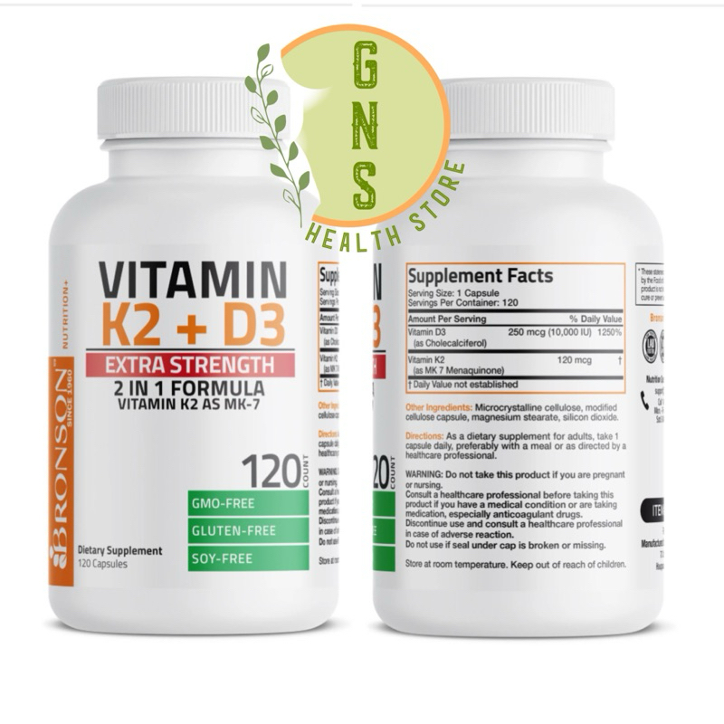 Jual BRONSON Extra Strength Vitamin K2 MK7 D3 10,000 iu 10000 iu MADE ...