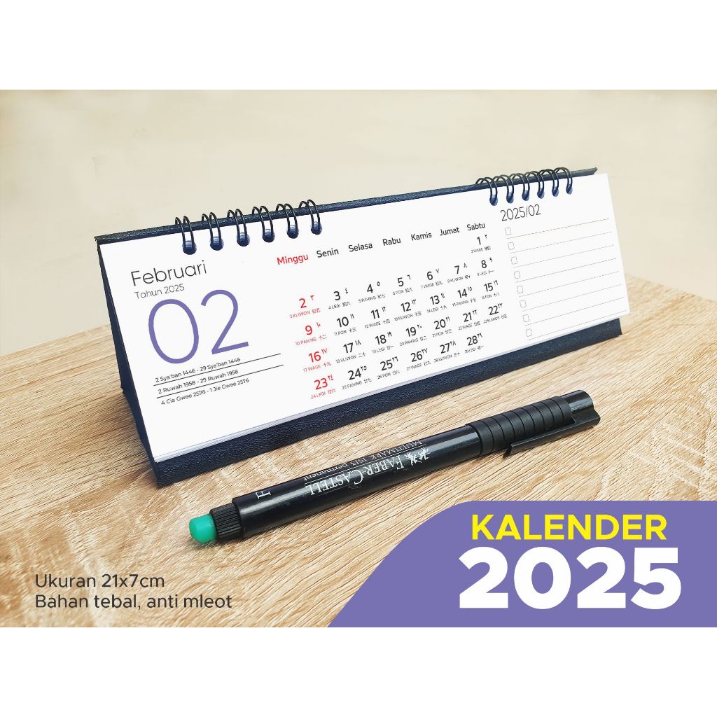 Jual Kalender duduk 2025 Horizontal Ukuran Mini, Medium dan Besar Untuk ...