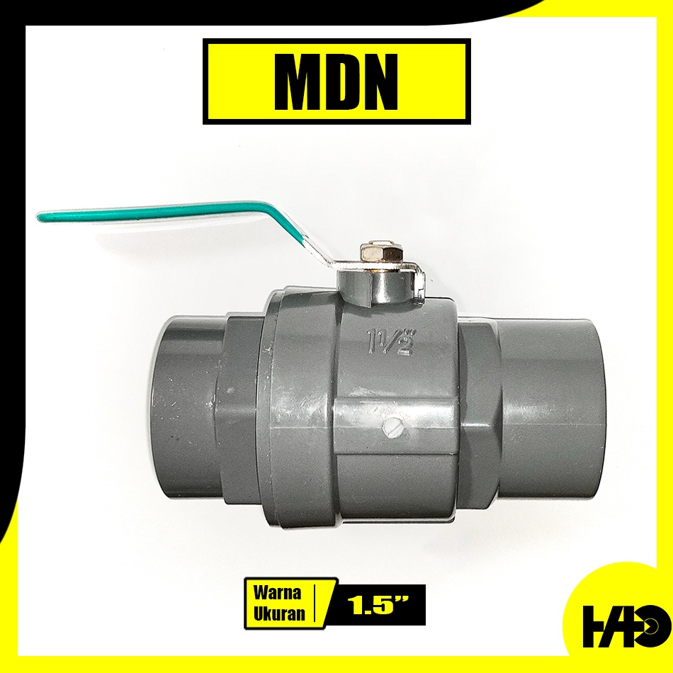 Jual Stop Kran Ball Valve PVC Gagang Stainless ukuran 1 12 15 inch MDN ...