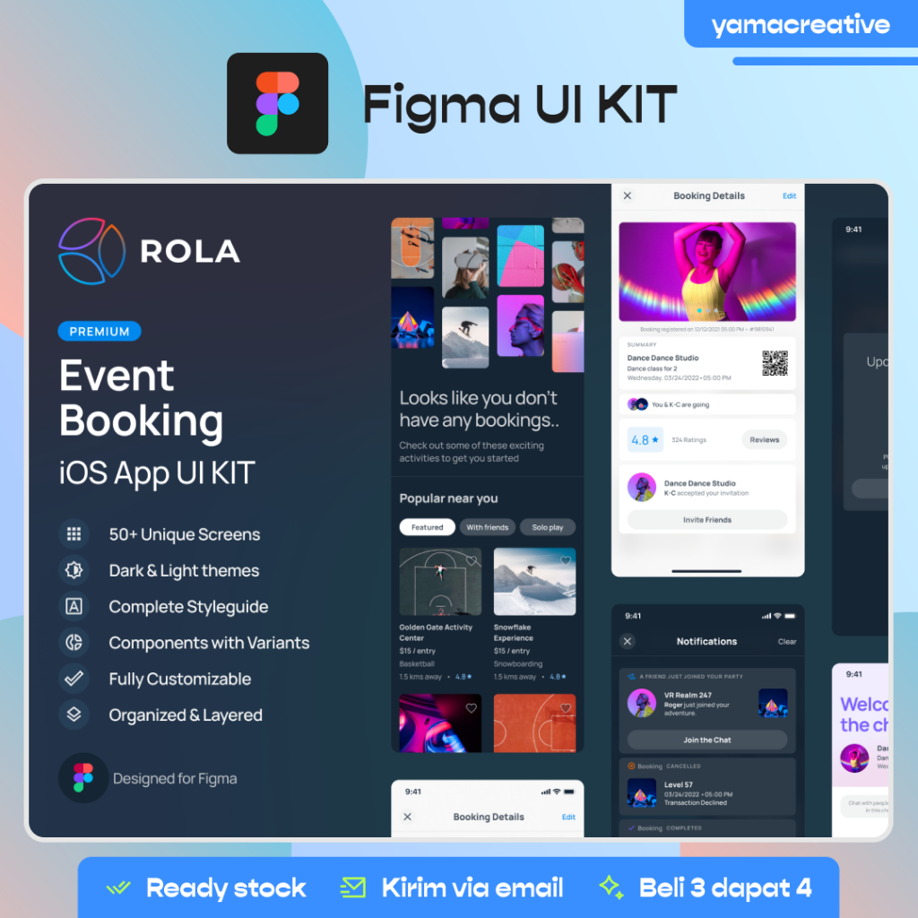 Jual Event Booking App 50+ Screen - Light and Dark Mode - Premium Figma ...